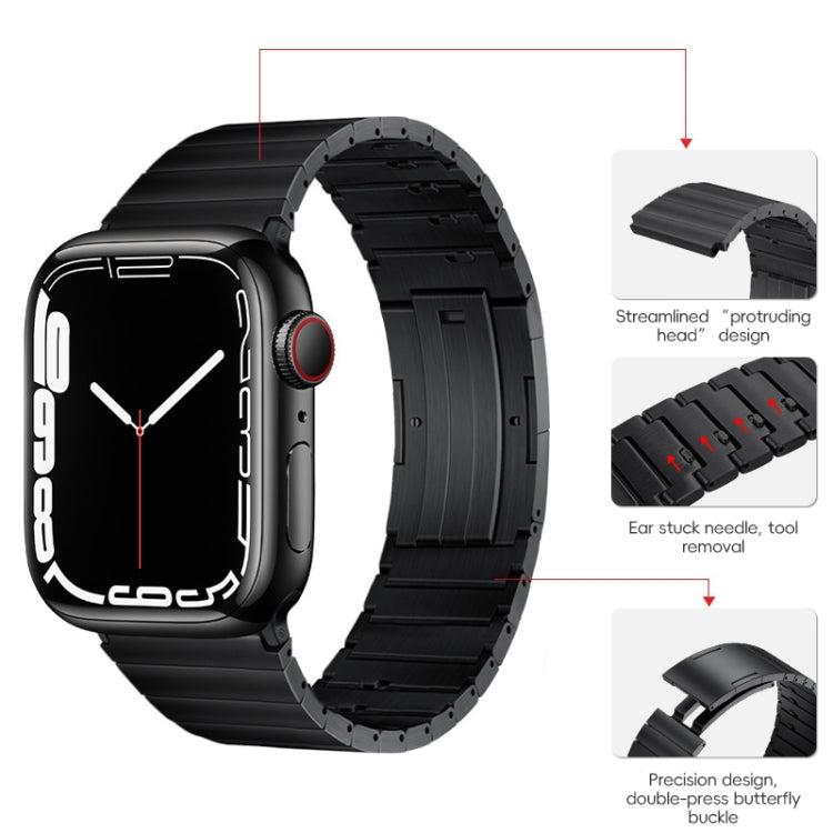 For Apple Watch SE 40mm PG65 Single Bead Bamboo Joint Spring Bars Titanium Metal Watch Band(Black) - free shipping - PMc TechLife - Order now!
