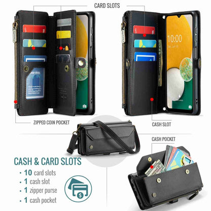 For Samsung Galaxy A13 5G / 4G CaseMe C36 Card Slots Zipper Wallet RFID Anti-theft Leather Phone Case(Black) - Galaxy Phone Cases by CaseMe | Online Shopping South Africa | PMC Jewellery | Buy Now Pay Later Mobicred