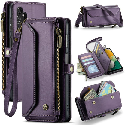 For Samsung Galaxy A13 5G / 4G CaseMe C36 Card Slots Zipper Wallet RFID Anti-theft Leather Phone Case(Purple) - Galaxy Phone Cases by CaseMe | Online Shopping South Africa | PMC Jewellery | Buy Now Pay Later Mobicred