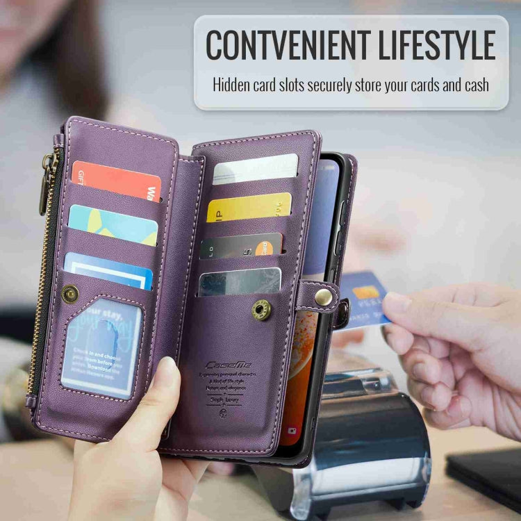 For Samsung Galaxy A14 5G / 4G CaseMe C36 Card Slots Zipper Wallet RFID Anti-theft Leather Phone Case(Purple) - Galaxy Phone Cases by CaseMe | Online Shopping South Africa | PMC Jewellery | Buy Now Pay Later Mobicred