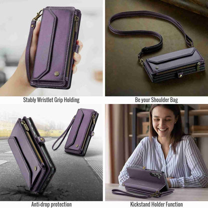 For Samsung Galaxy A14 5G / 4G CaseMe C36 Card Slots Zipper Wallet RFID Anti-theft Leather Phone Case(Purple) - Galaxy Phone Cases by CaseMe | Online Shopping South Africa | PMC Jewellery | Buy Now Pay Later Mobicred