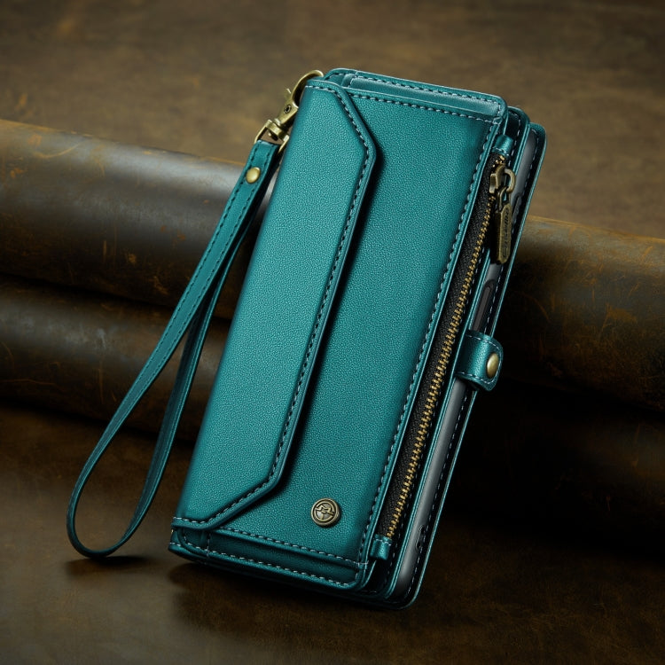 For Samsung Galaxy A14 5G / 4G CaseMe C36 Card Slots Zipper Wallet RFID Anti-theft Leather Phone Case(Blue-green) - Galaxy Phone Cases by CaseMe | Online Shopping South Africa | PMC Jewellery | Buy Now Pay Later Mobicred