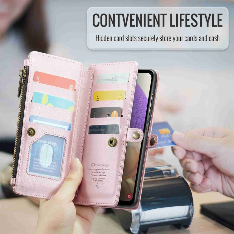 For Samsung Galaxy A32 5G CaseMe C36 Card Slots Zipper Wallet RFID Anti-theft Leather Phone Case(Pink) - Galaxy Phone Cases by CaseMe | Online Shopping South Africa | PMC Jewellery | Buy Now Pay Later Mobicred