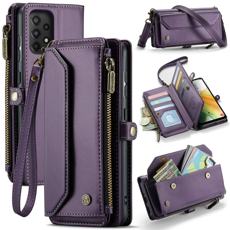 For Samsung Galaxy A33 5G CaseMe C36 Card Slots Zipper Wallet RFID Anti-theft Leather Phone Case(Purple) - Galaxy Phone Cases by CaseMe | Online Shopping South Africa | PMC Jewellery | Buy Now Pay Later Mobicred