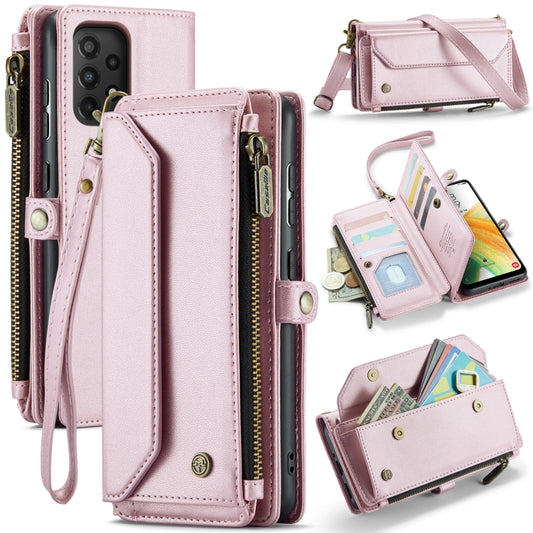 For Samsung Galaxy A33 5G CaseMe C36 Card Slots Zipper Wallet RFID Anti-theft Leather Phone Case(Pink) - Galaxy Phone Cases by CaseMe | Online Shopping South Africa | PMC Jewellery | Buy Now Pay Later Mobicred