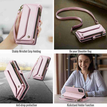 For Samsung Galaxy A51 4G CaseMe C36 Card Slots Zipper Wallet RFID Anti-theft Leather Phone Case(Pink) - Galaxy Phone Cases by CaseMe | Online Shopping South Africa | PMC Jewellery | Buy Now Pay Later Mobicred