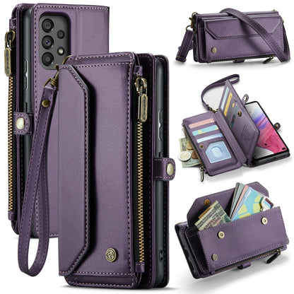 For Samsung Galaxy A53 5G CaseMe C36 Card Slots Zipper Wallet RFID Anti-theft Leather Phone Case(Purple) - Galaxy Phone Cases by CaseMe | Online Shopping South Africa | PMC Jewellery | Buy Now Pay Later Mobicred