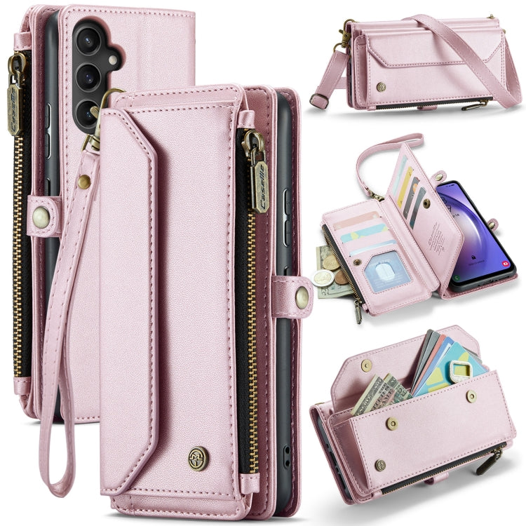 For Samsung Galaxy A54 5G CaseMe C36 Card Slots Zipper Wallet RFID Anti-theft Leather Phone Case(Pink) - Galaxy Phone Cases by CaseMe | Online Shopping South Africa | PMC Jewellery | Buy Now Pay Later Mobicred