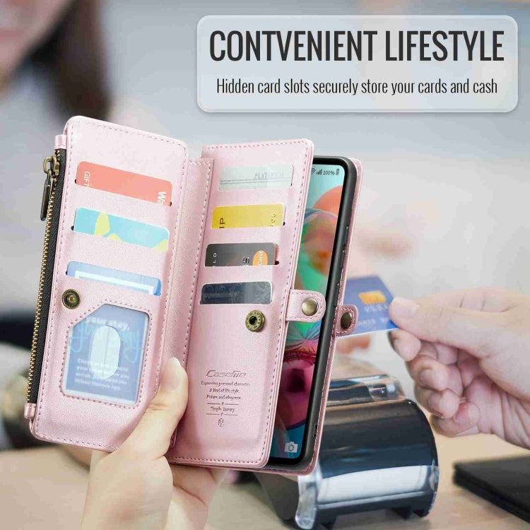 For Samsung Galaxy A71 4G CaseMe C36 Card Slots Zipper Wallet RFID Anti-theft Leather Phone Case(Pink) - Galaxy Phone Cases by CaseMe | Online Shopping South Africa | PMC Jewellery | Buy Now Pay Later Mobicred