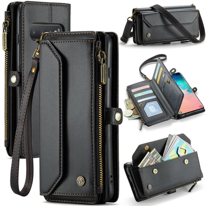 For Samsung Galaxy S10+ CaseMe C36 Card Slots Zipper Wallet RFID Anti-theft Leather Phone Case(Black) - Galaxy Phone Cases by CaseMe | Online Shopping South Africa | PMC Jewellery | Buy Now Pay Later Mobicred