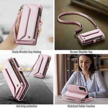 For Samsung Galaxy S21+ 5G CaseMe C36 Card Slots Zipper Wallet RFID Anti-theft Leather Phone Case(Pink) - Galaxy S21+ 5G Cases by CaseMe | Online Shopping South Africa | PMC Jewellery | Buy Now Pay Later Mobicred