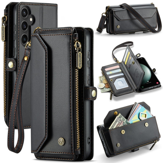 For Samsung Galaxy S23 FE 5G CaseMe C36 Card Slots Zipper Wallet RFID Anti-theft Leather Phone Case(Black) - Galaxy S23 FE 5G Cases by CaseMe | Online Shopping South Africa | PMC Jewellery | Buy Now Pay Later Mobicred