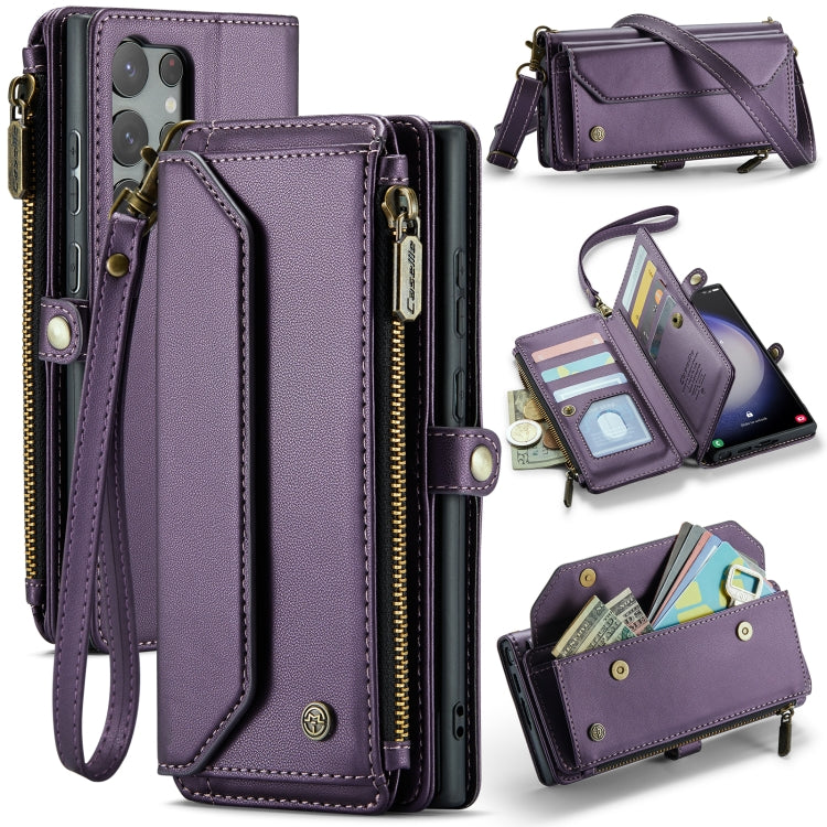 For Samsung Galaxy S23 Ultra 5G CaseMe C36 Card Slots Zipper Wallet RFID Anti-theft Leather Phone Case(Purple) - Galaxy S23 Ultra 5G Cases by CaseMe | Online Shopping South Africa | PMC Jewellery | Buy Now Pay Later Mobicred