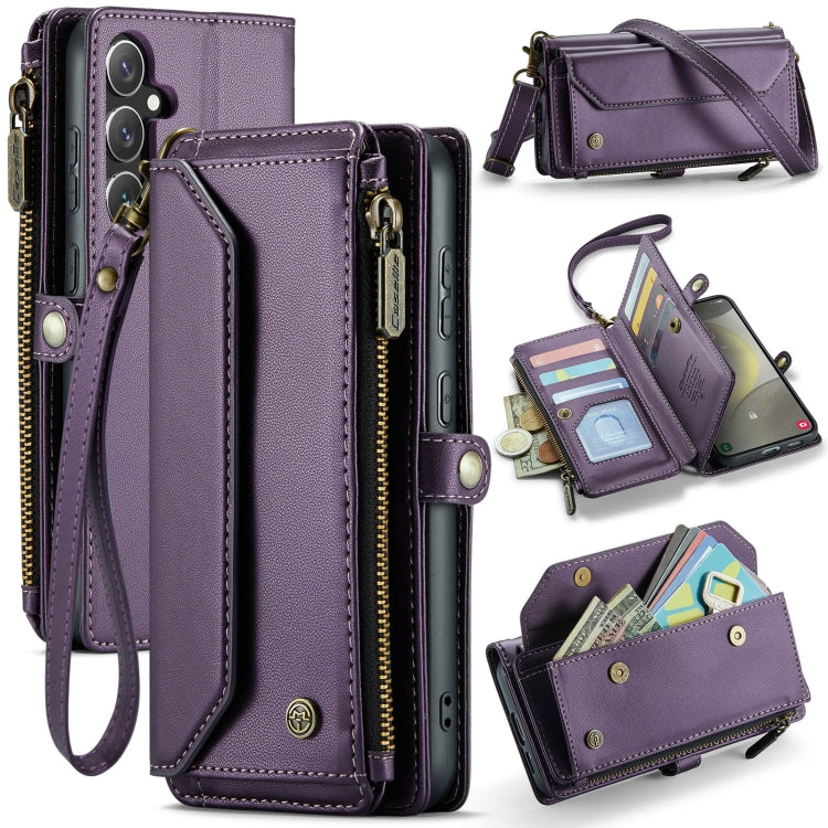 For Samsung Galaxy S24+ 5G CaseMe C36 Card Slots Zipper Wallet RFID Anti-theft Leather Phone Case(Purple) - Galaxy S24+ 5G Cases by CaseMe | Online Shopping South Africa | PMC Jewellery | Buy Now Pay Later Mobicred