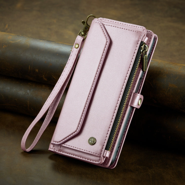 For Samsung Galaxy S24+ 5G CaseMe C36 Card Slots Zipper Wallet RFID Anti-theft Leather Phone Case(Pink) - Galaxy S24+ 5G Cases by CaseMe | Online Shopping South Africa | PMC Jewellery | Buy Now Pay Later Mobicred