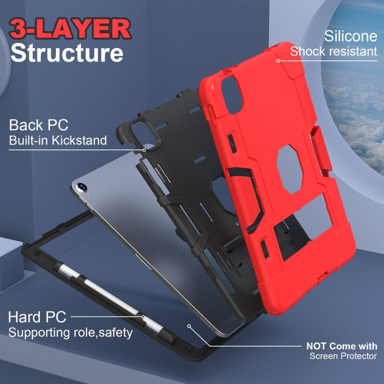 For iPad Air 11 2024 Contrast Color Silicone Acrylic PC Tablet Case with Holder(Red Black) - iPad Air 11 2024 Cases by PMC Jewellery | Online Shopping South Africa | PMC Jewellery | Buy Now Pay Later Mobicred