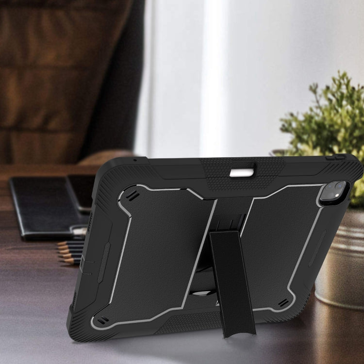 For iPad Pro 13 2024 Shockproof Silicone Hybrid PC Tablet Case with Holder(Black) - iPad Pro 13 2024 Cases by PMC TechLife | Online Shopping South Africa | PMC TechLife | Buy Now Pay Later Mobicred