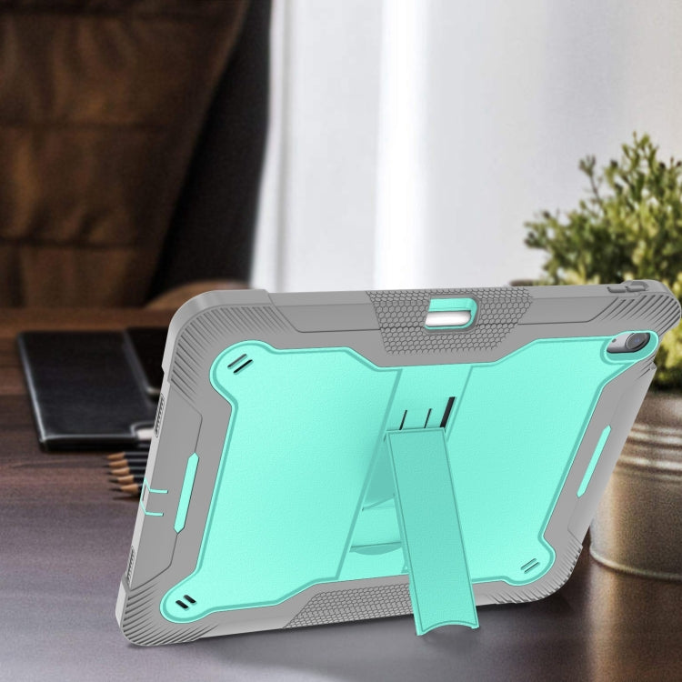 For iPad Air 13 2024 Shockproof Silicone Hybrid PC Tablet Case with Holder(Mint Green + Grey) - iPad Air 13 2024 Cases by PMC Jewellery | Online Shopping South Africa | PMC Jewellery | Buy Now Pay Later Mobicred