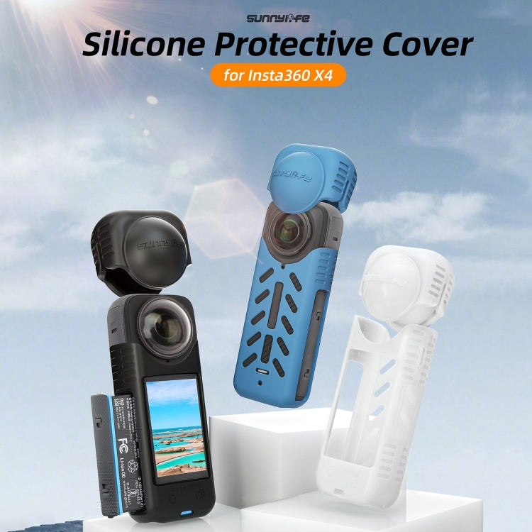 For Insta360 X4 Sunnylife Silicone Shockproof Case Lens Cover(Black) - Case & Bags by Sunnylife | Online Shopping South Africa | PMC TechLife | Buy Now Pay Later Mobicred