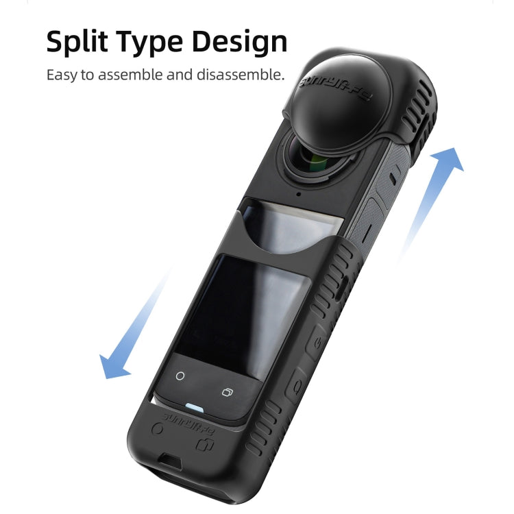 For Insta360 X4 / X5 Sunnylife Silicone Shockproof Case Lens Body Cover Kit(Black) - free shipping - PMC TechLife - Order now!
