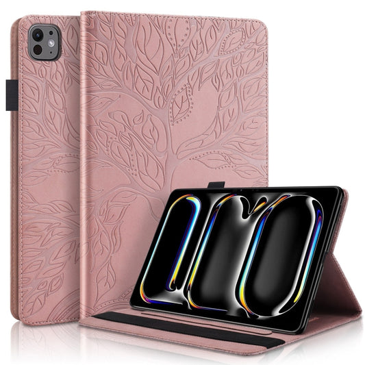 For iPad Pro 11 2024 Tree Life Series Embossed Smart Leather Tablet Case(Rose Gold) - iPad Pro 11 2024 Cases by PMC Jewellery | Online Shopping South Africa | PMC Jewellery | Buy Now Pay Later Mobicred