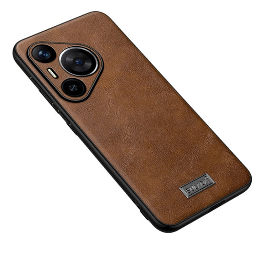 For Huawei Pura 70 Pro / 70 Pro+ SULADA Shockproof TPU Hybrid Handmade Leather Phone Case(Brown) - Huawei Cases by SULADA | Online Shopping South Africa | PMC Jewellery | Buy Now Pay Later Mobicred