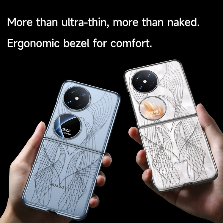 For Huawei P50 Pocket SULADA Electroplated Laser Engraving Texture PC Phone Case(Blue) - free shipping - PMC TechLife - Order now!