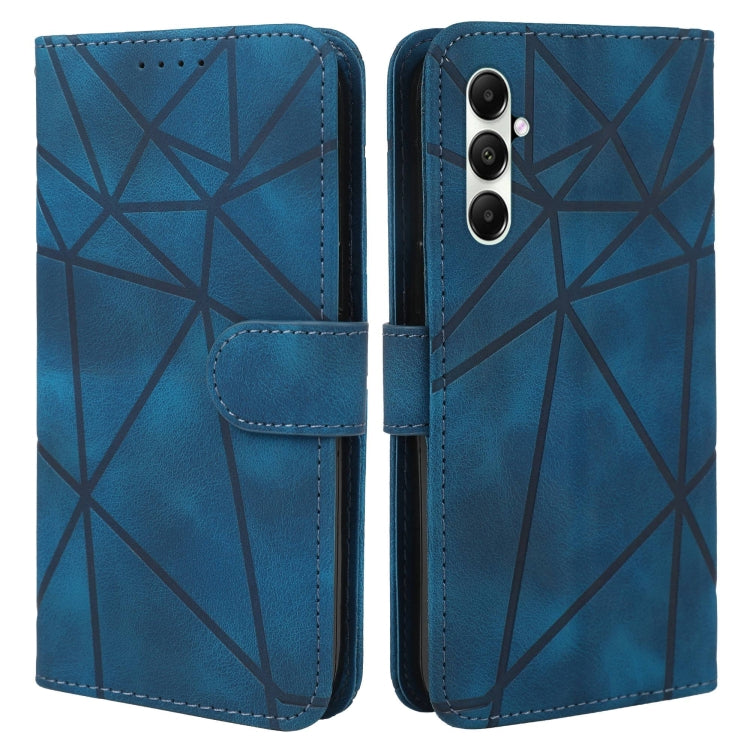 For Samsung Galaxy S24 / S25 5G Skin Feel Geometric Lines Leather Phone Case(Blue) - Galaxy S24 5G Cases by PMC Jewellery | Online Shopping South Africa | PMC Jewellery | Buy Now Pay Later Mobicred