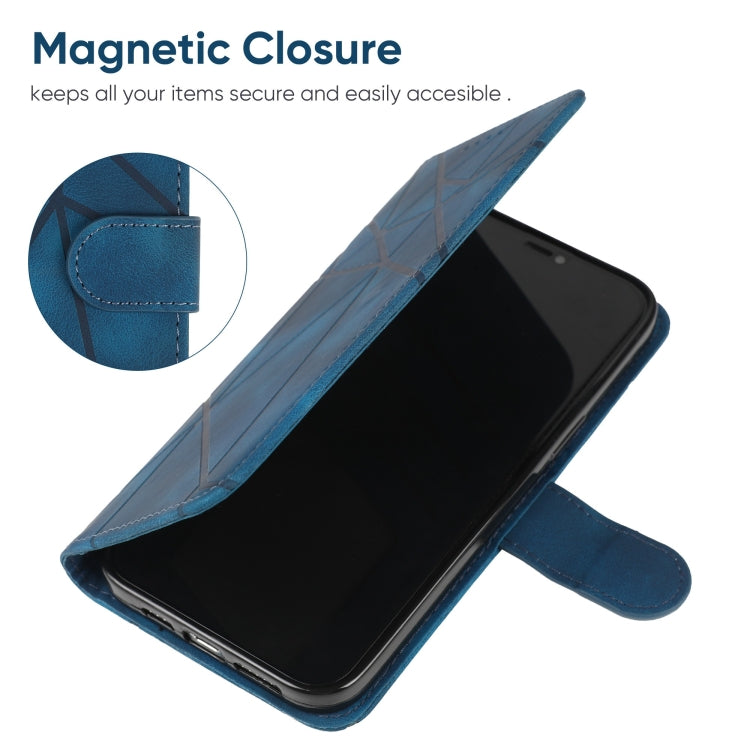 For Samsung Galaxy S24 / S25 5G Skin Feel Geometric Lines Leather Phone Case(Blue) - Galaxy S24 5G Cases by PMC Jewellery | Online Shopping South Africa | PMC Jewellery | Buy Now Pay Later Mobicred