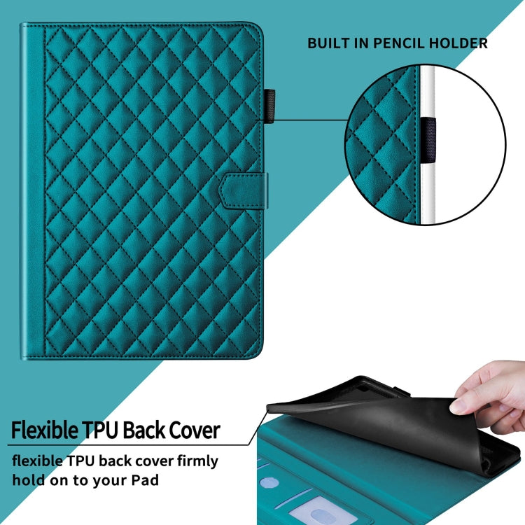 For iPad Pro 13 2024 Rhombus Lattice Leather Smart Tablet Case(Dark Green) - iPad Pro 13 2024 Cases by PMC Jewellery | Online Shopping South Africa | PMC Jewellery | Buy Now Pay Later Mobicred