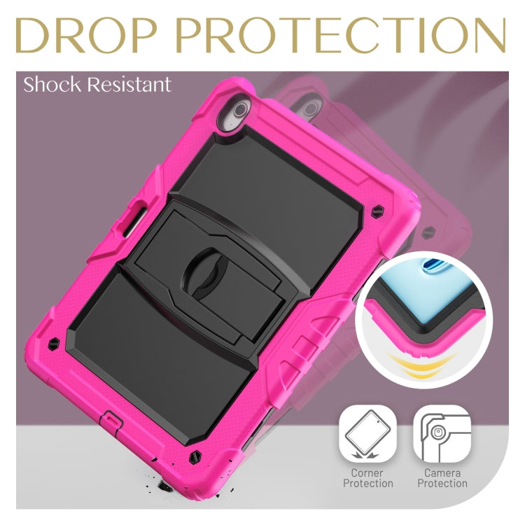 For iPad Air 13 2024 Silicone Hydric PC Tablet Case with Shoulder Strap & Holder(Rose Red) - iPad Air 13 2024 Cases by PMC TechLife | Online Shopping South Africa | PMC TechLife | Buy Now Pay Later Mobicred