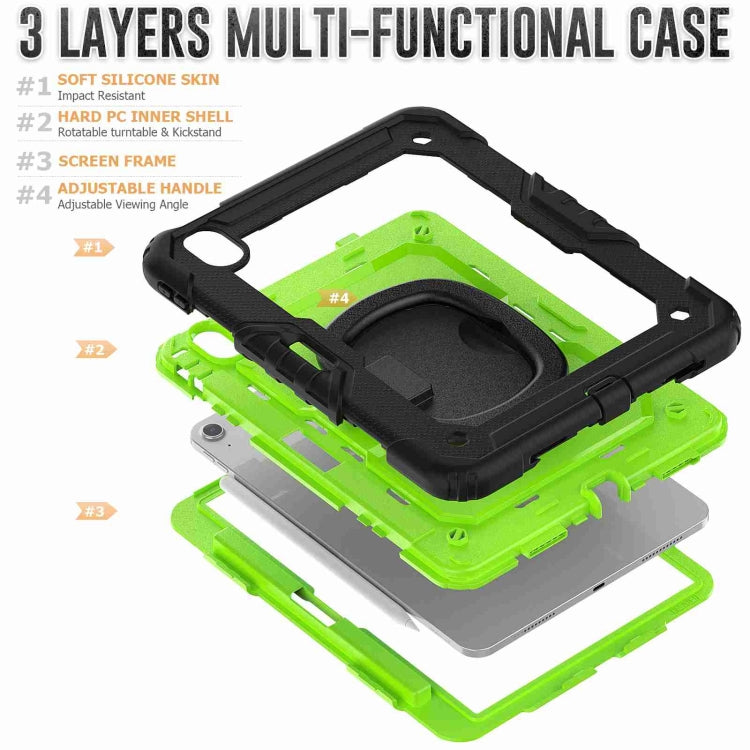 For iPad Air 11 2024 Handle Silicone Hydric PC Tablet Case with Shoulder Strap(Yellow Grenn PC) - iPad Air 11 2024 Cases by PMC TechLife | Online Shopping South Africa | PMC TechLife | Buy Now Pay Later Mobicred