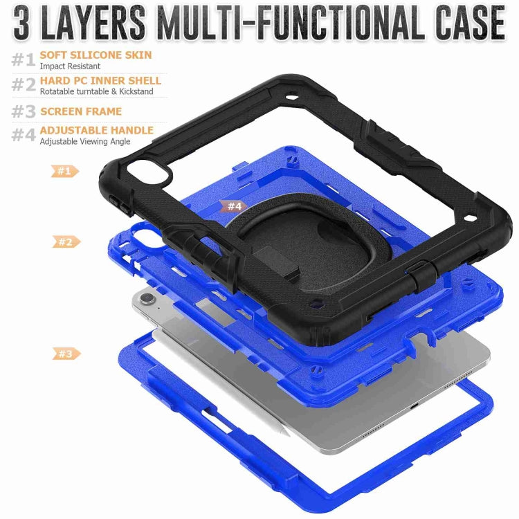 For iPad Air 11 2024 Handle Silicone Hydric PC Tablet Case with Shoulder Strap(Dark Blue PC) - iPad Air 11 2024 Cases by PMC TechLife | Online Shopping South Africa | PMC TechLife | Buy Now Pay Later Mobicred