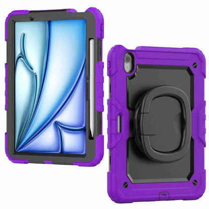 For iPad Air 11 2024 Handle Silicone Hydric PC Tablet Case with Shoulder Strap(Purple) - iPad Air 11 2024 Cases by PMC Jewellery | Online Shopping South Africa | PMC Jewellery | Buy Now Pay Later Mobicred