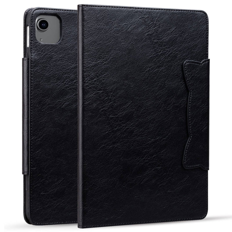 For iPad Air 13 2024 Cat Buckle Leather Smart Tablet Case(Black) - iPad Air 13 2024 Cases by PMC Jewellery | Online Shopping South Africa | PMC Jewellery | Buy Now Pay Later Mobicred