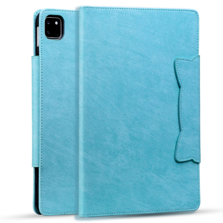 For iPad Pro 11 2024 Cat Buckle Leather Smart Tablet Case(Sky Blue) - iPad Pro 11 2024 Cases by PMC TechLife | Online Shopping South Africa | PMC TechLife | Buy Now Pay Later Mobicred