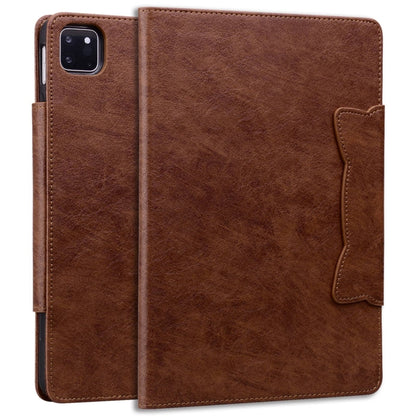 For iPad Pro 11 2024 Cat Buckle Leather Smart Tablet Case(Brown) - iPad Pro 11 2024 Cases by PMC Jewellery | Online Shopping South Africa | PMC Jewellery | Buy Now Pay Later Mobicred