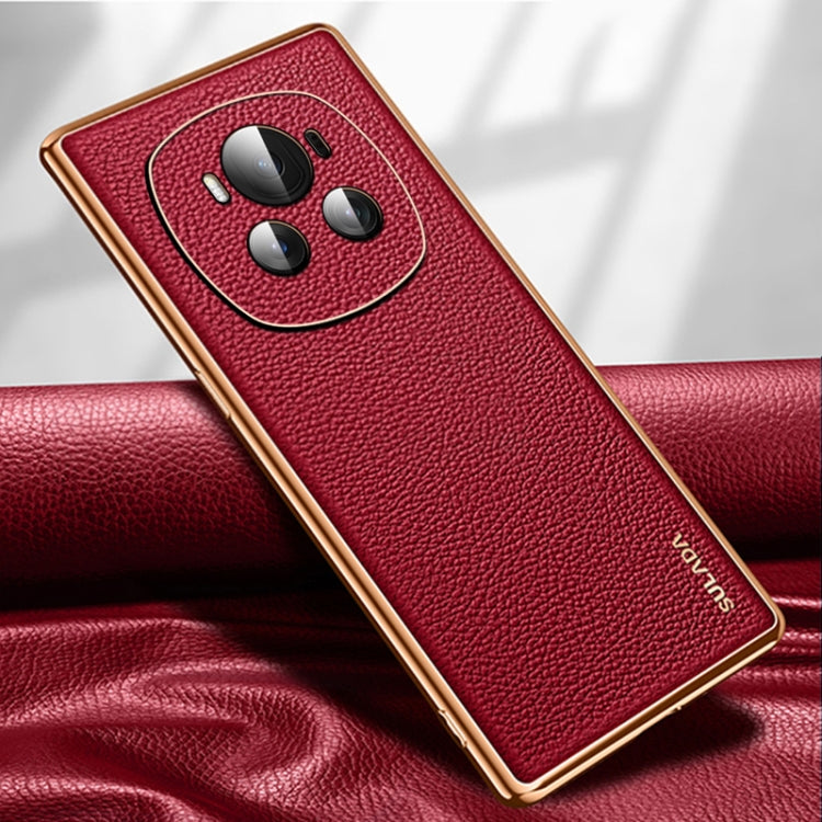 For Honor Magic6 SULADA TPU + Litchi Texture Leather Phone Case(Red) - Honor Cases by SULADA | Online Shopping South Africa | PMC Jewellery | Buy Now Pay Later Mobicred