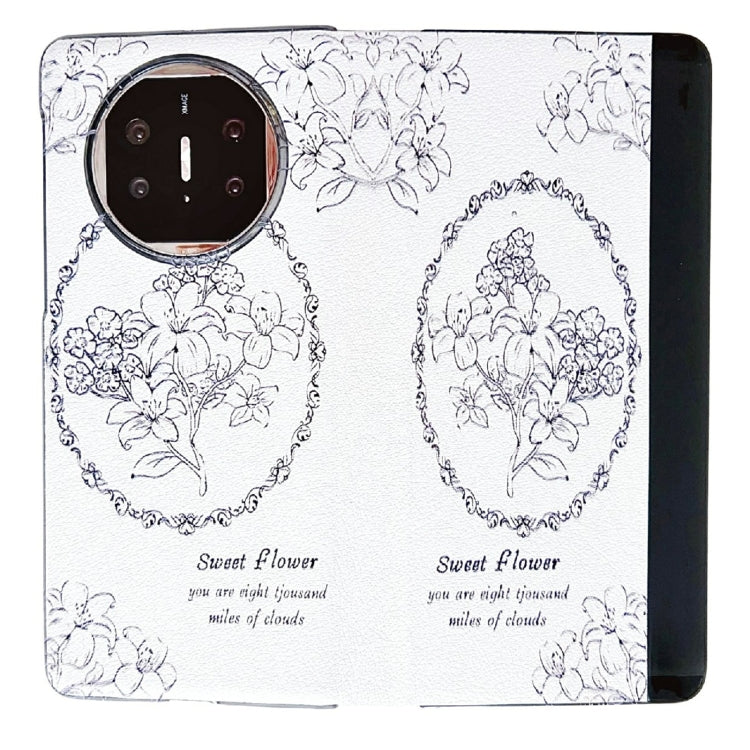 For Huawei Mate X5 / X2 Sketching Flowers Flip Leather Phone Case(Black) - free shipping - PMC TechLife - Order now!