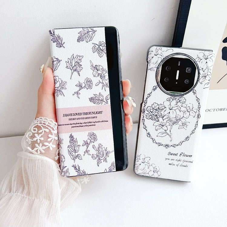 For Huawei Mate X5 / X2 Sketching Flowers Flip Leather Phone Case(Black) - free shipping - PMC TechLife - Order now!