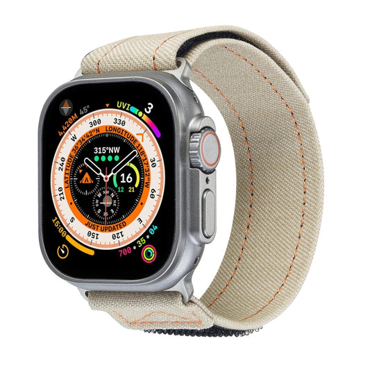 For Apple Watch Ultra 2 49mm Cowboy Nylon Hook and Loop Fastener Watch Band(Apricot) - Watch Bands by PMC Jewellery | Online Shopping South Africa | PMC Jewellery | Buy Now Pay Later Mobicred