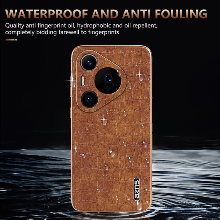 For Huawei Pura 70 Pro / 70 Pro+ AZNS Electroplated Frame Crocodile Texture Full Coverage Phone Case(Green) - Huawei Cases by AZNS | Online Shopping South Africa | PMC Jewellery | Buy Now Pay Later Mobicred