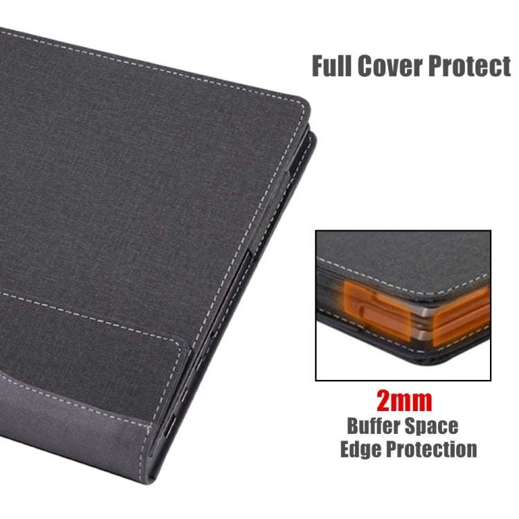 For Asus Zenbook S 13 Flip UP5302 Leather Laptop Shockproof Protective Case(Black) - Screen & Keyboard Cover by PMC Jewellery | Online Shopping South Africa | PMC Jewellery | Buy Now Pay Later Mobicred