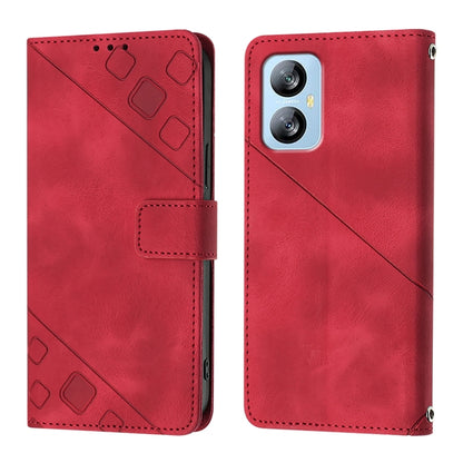 For Blackview A52 Skin Feel Embossed Leather Phone Case(Red) - More Brand by PMC Jewellery | Online Shopping South Africa | PMC Jewellery | Buy Now Pay Later Mobicred