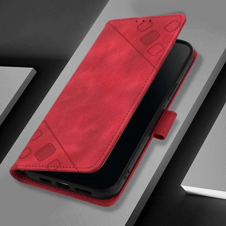 For Blackview A52 Skin Feel Embossed Leather Phone Case(Red) - More Brand by PMC Jewellery | Online Shopping South Africa | PMC Jewellery | Buy Now Pay Later Mobicred