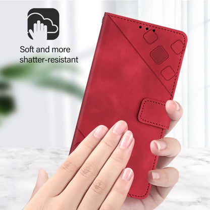 For Blackview Color 8 Skin Feel Embossed Leather Phone Case(Red) - More Brand by PMC Jewellery | Online Shopping South Africa | PMC Jewellery | Buy Now Pay Later Mobicred