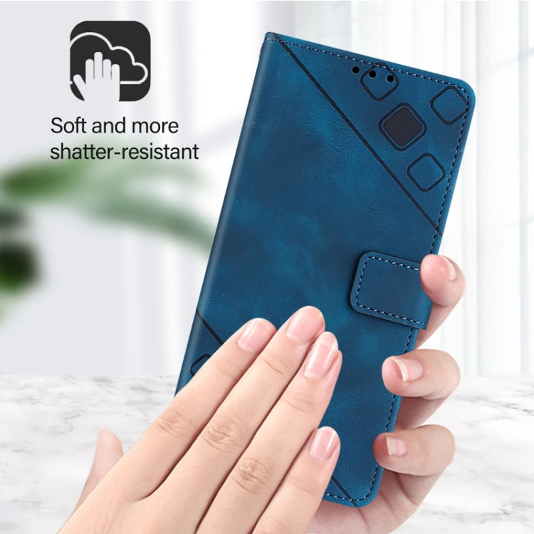 For Blackview Shark 8 Skin Feel Embossed Leather Phone Case(Blue) - More Brand by PMC TechLife | Online Shopping South Africa | PMC TechLife | Buy Now Pay Later Mobicred