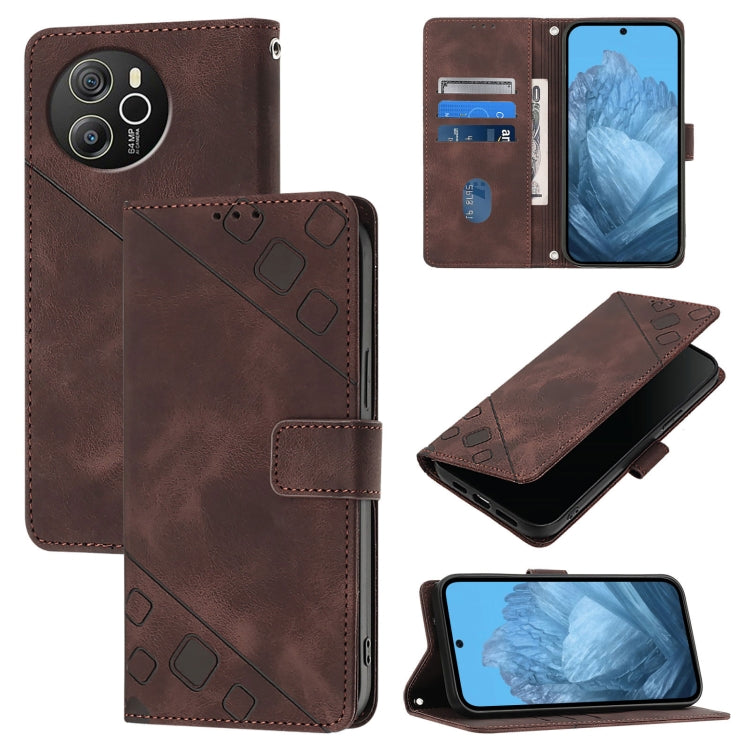 For Blackview Shark 8 Skin Feel Embossed Leather Phone Case(Brown) - More Brand by PMC Jewellery | Online Shopping South Africa | PMC Jewellery | Buy Now Pay Later Mobicred