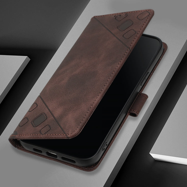 For Blackview Wave 6C Skin Feel Embossed Leather Phone Case(Brown) - More Brand by PMC TechLife | Online Shopping South Africa | PMC TechLife | Buy Now Pay Later Mobicred
