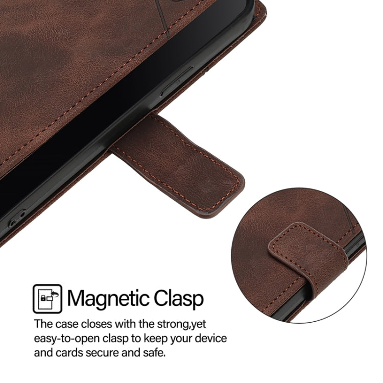 For Blackview Wave 6C Skin Feel Embossed Leather Phone Case(Brown) - More Brand by PMC TechLife | Online Shopping South Africa | PMC TechLife | Buy Now Pay Later Mobicred